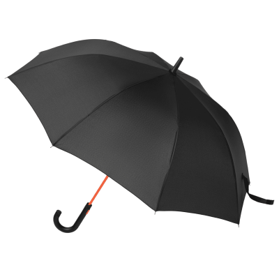 Зонт-трость Quantum, черный/оранжевый-2