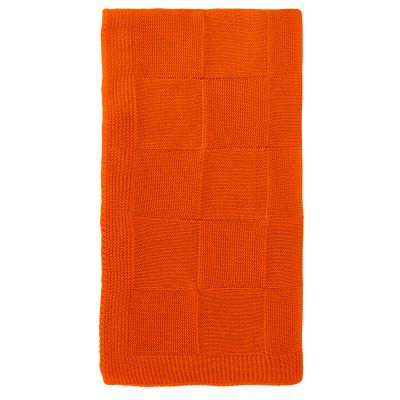 Плед Cella вязаный, оранжевый (без подарочной коробки)-3