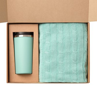 Подарочный набор Palermo, Fado, аква (плед, термокружка)-2