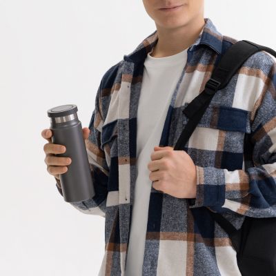 Термобутылка вакуумная герметичная Allegra, серая-13