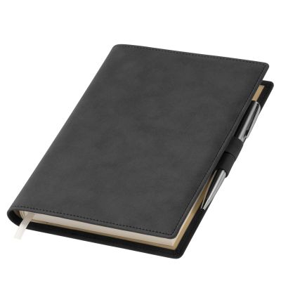 Ежедневник-портфолио Clip NEO недатированный в подарочной коробке, черный (в комплекте ручка Tesoro серебро)-2