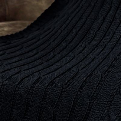 Плед Фадо (Fado) вязаный, темно-синий (без подарочной коробки)-7