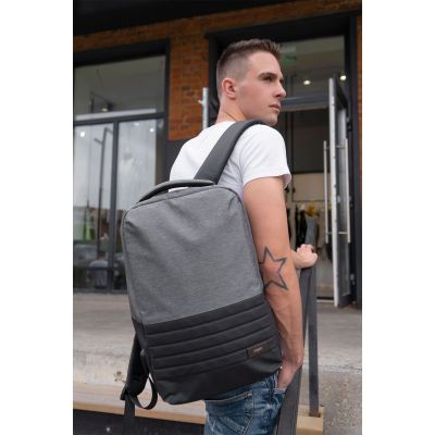 Бизнес рюкзак Leardo Plus с USB разъемом, серый/серый-1