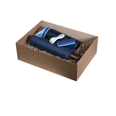 Подарочный набор Portobello синий в большой универсальной подарочной коробке (Зонт, Спортбутылка, Power bank)-1