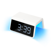 Настольные часы с беспроводной зарядкой 15W, Flame, белый цвет