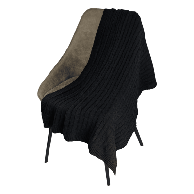 Плед Фадо (Fado) вязаный, темно-синий (без подарочной коробки)-0