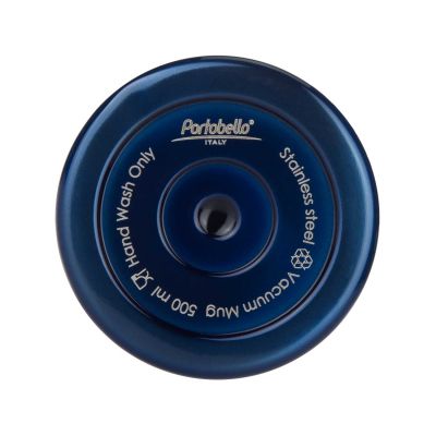 Термокружка вакуумная Polo, синяя (серая манжета)-3