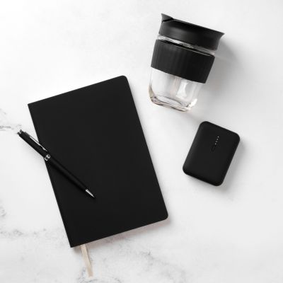 Стеклянный стакан с крышкой GlassGo, черный-3