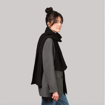 Шарф Forges вязаный, черный-4