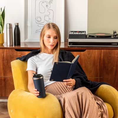 Плед Cella вязаный, синий (без подарочной коробки)-7