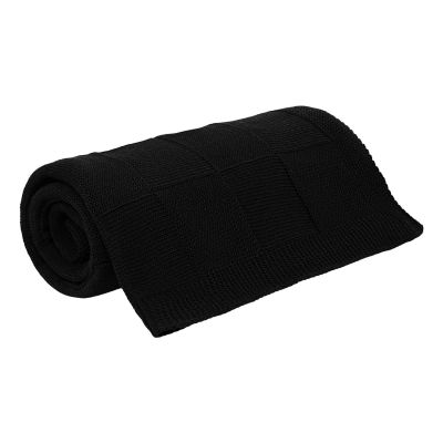 Плед Cella вязаный, черный (без подарочной коробки)-3