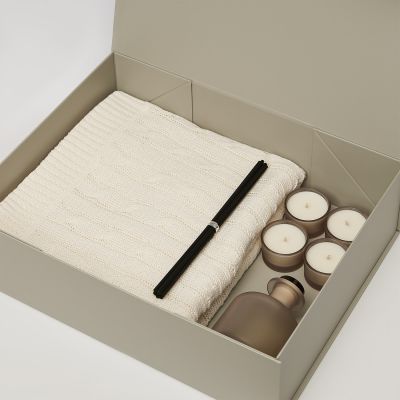 Подарочная коробка-трансформер средняя, серая-9