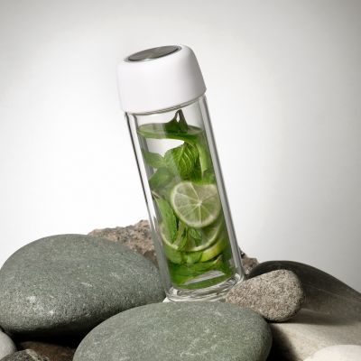 Бутылка стеклянная с двойными стенками Bianca, белая-9