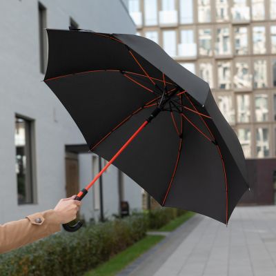 Зонт-трость Quantum, черный/оранжевый-13