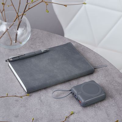 Внешний аккумулятор с подсветкой Риттер PD (Ritter PD) 10000mAh с функцией беспроводной зарядки 15W, серый-16