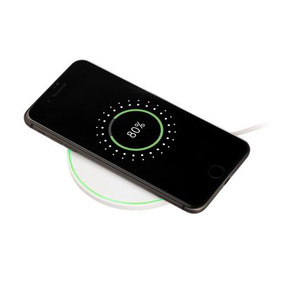 Беспроводное зарядное устройство с подсветкой 15W Auris, белое-5