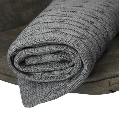 Плед Fado вязаный, серый (без подарочной коробки)-7