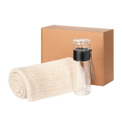 Подарочный набор Terso, Fado, бежевый (плед, термобутылка)-0