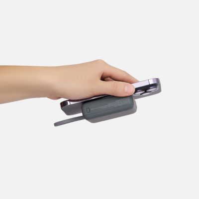 Внешний аккумулятор с подсветкой Ritter PD 10000mAh с функцией беспроводной зарядки 15W, серый-11