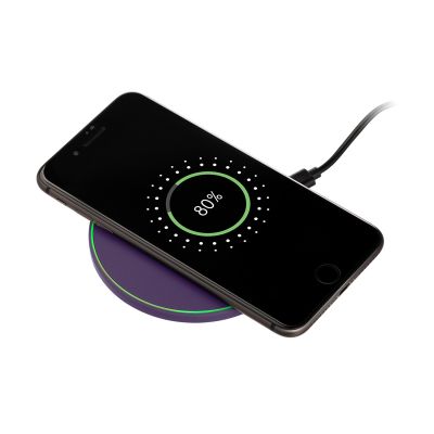 Беспроводное зарядное устройство с подсветкой 15W Аурис (Auris), фиолетовое-5