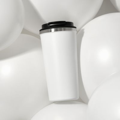 Термокружка вакуумная Palermo, белая, зернистое покрытие-9