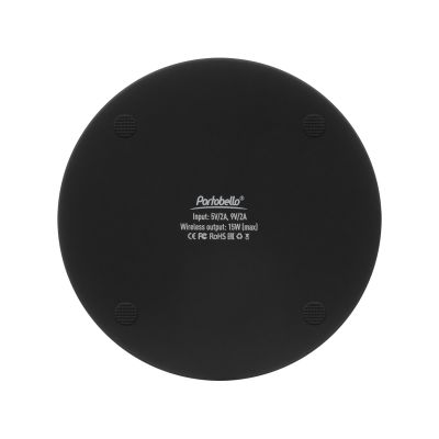 Беспроводное зарядное устройство с подсветкой 15W Аурис (Auris), черное-7