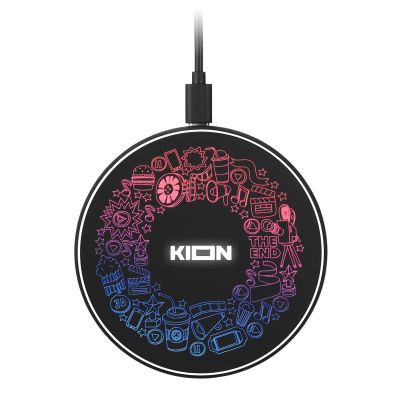 Беспроводное зарядное устройство с подсветкой 15W Auris, черное-2