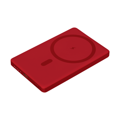 Внешний аккумулятор Atlantis PD 5000mAh с функцией беспроводной зарядки 15W, красный-0