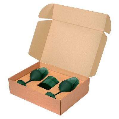 Подарочный набор свеча + 2 бокала для вина Emerald, зеленый-3