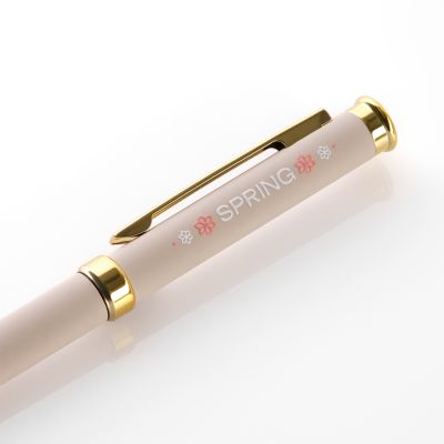 Шариковая ручка Benua, бежевая/позолота-5