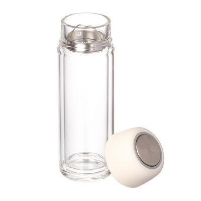 Бутылка стеклянная с двойными стенками Bianca, белая-3