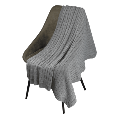 Плед Фадо (Fado) вязаный, серый (без подарочной коробки)-0