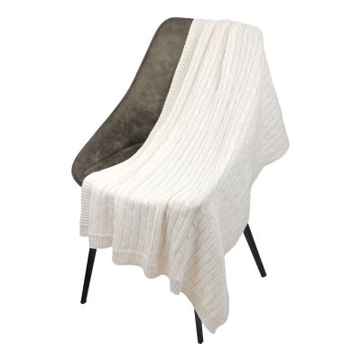 Плед Fado вязаный, бежевый (без подарочной коробки)-0