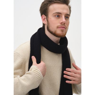 Шарф Forges вязаный, черный-2
