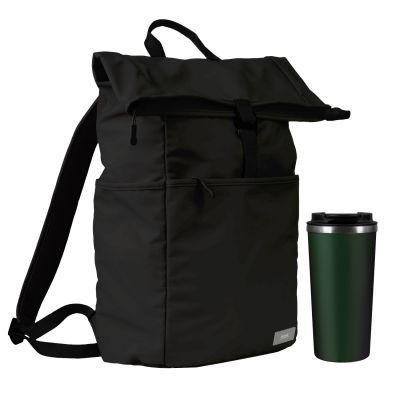 Подарочный набор Palermo, Boston, черный/зеленый (рюкзак, термокружка)-0