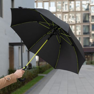 Зонт-трость Quantum, черный/салатовый-13