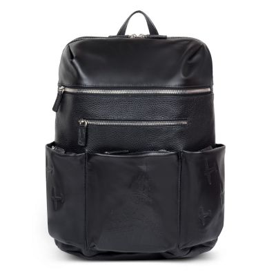 Рюкзак Gourji 40х35х15 кожа черный-0