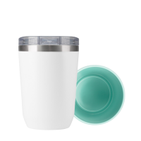 Термокружка вакуумная с керамическим покрытием Arctic, 380 ml, белый/аква