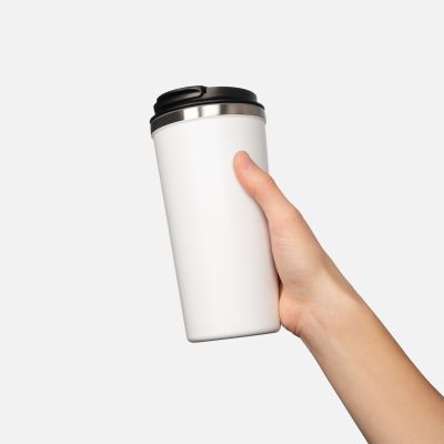 Термокружка вакуумная Palermo, белая, зернистое покрытие-5