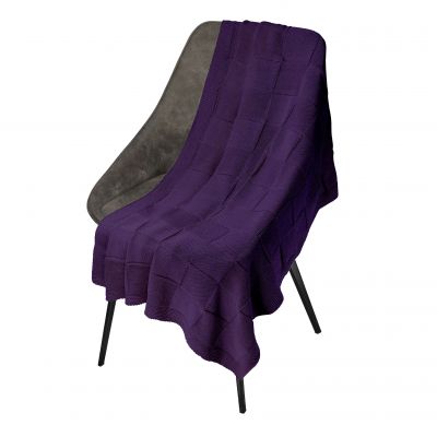 Плед Cella вязаный, фиолетовый (без подарочной коробки)-0