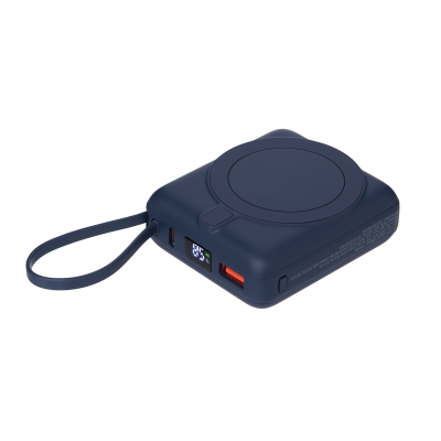 Внешний аккумулятор с подсветкой Риттер PD (Ritter PD) 10000mAh с функцией беспроводной зарядки 15W, синий-0