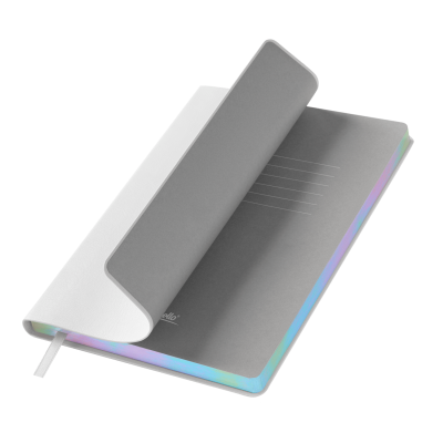 Ежедневник Galaxy недатированный, гибкая обложка, срез голограф. фольга, белый-0