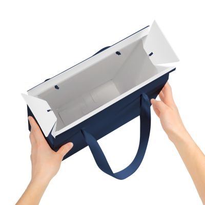 Подарочная коробка-пакет универсальная большая, синяя-2