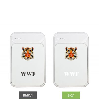 Внешний аккумулятор с подсветкой Старлайт PB (Starlight PB) 5000 mAh, белый-3