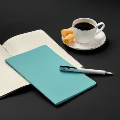 Блокнот Alpha slim, лазурный-12