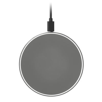 Беспроводное зарядное устройство с подсветкой 15W Аурис (Auris), серое-3