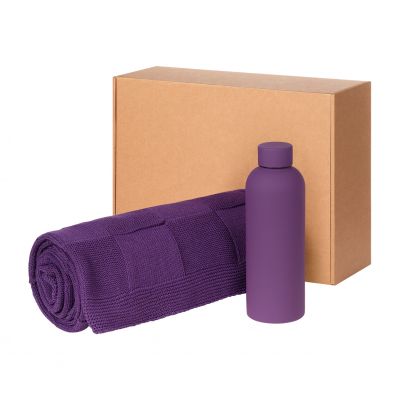 Подарочный набор Prima, Cella, фиолетовый (плед, термобутылка)-0