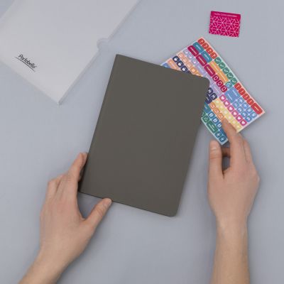 Ежедневник Spark недатированный, серый (с упаковкой, со стикерами)-14