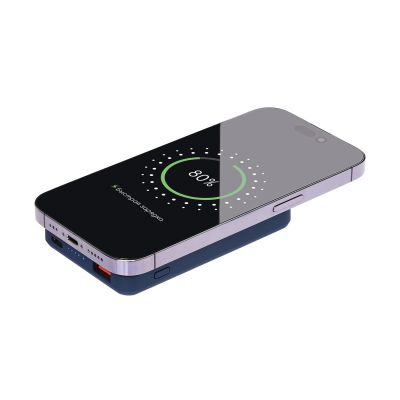 Внешний аккумулятор Ларго PD (Largo PD) 5000mAh с функцией беспроводной зарядки 15W, синий-8