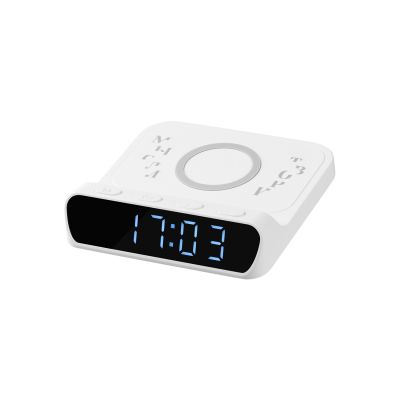 Зарядная станция с часами 15W Rigel, белая-7